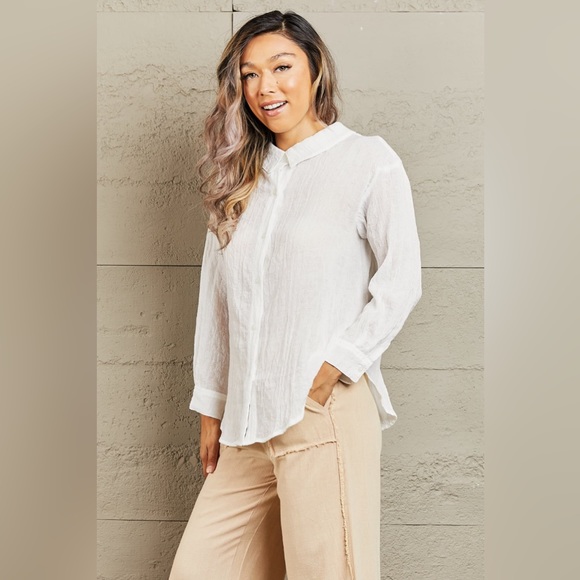 Petal Dew Take Me Out Lightweight Button Down Top - Picture 4 of 6